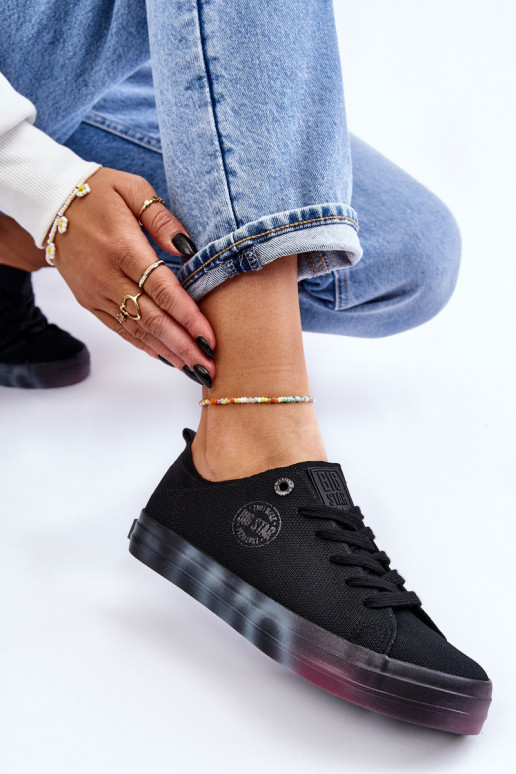 Damenschuhe mit farbigem Plateau Big Star LL274239 schwarz Damenschuhe mit farbigem Plateau Big Star LL274239 schwarz