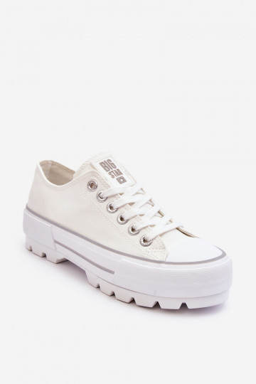 Freizeitschuhe mit Plateau Big Star LL274150 weiße Farbe