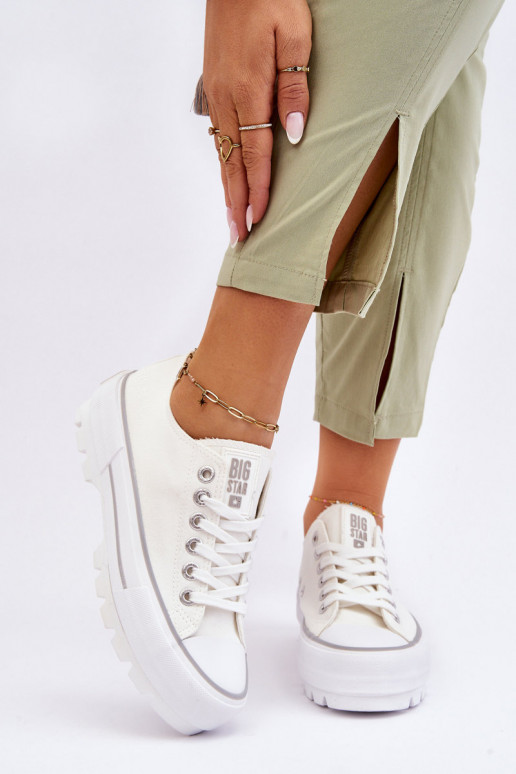 Freizeitschuhe mit Plateau Big Star LL274150 weiße Farbe