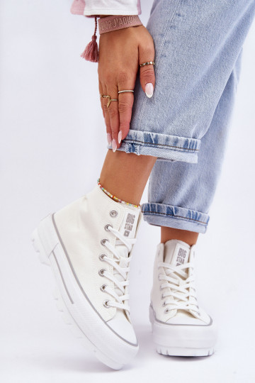 Freizeitschuhe mit Plateau Big Star LL274156 weiß 2