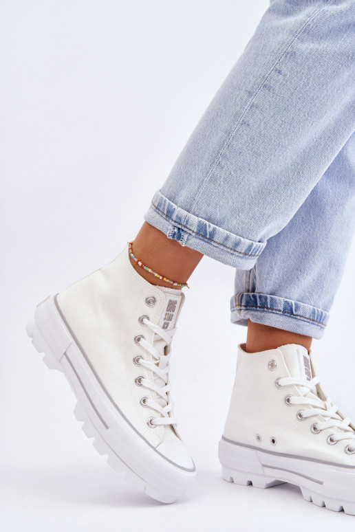 Freizeitschuhe mit Plateau Big Star LL274156 weiß Freizeitschuhe mit Plateau Big Star LL274156 weiß