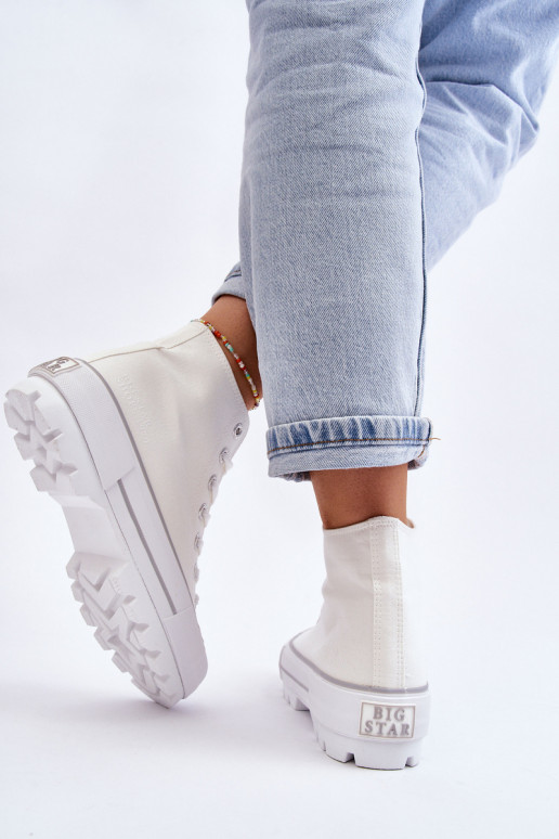 Freizeitschuhe mit Plateau Big Star LL274156 weiß Freizeitschuhe mit Plateau Big Star LL274156 weiß