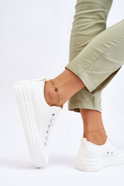 mit Schnürsenkeln Sneakers Big Star LL274968 weiße Farbe
