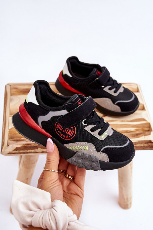 Kinder-Sneaker-Modell Schuhe Memory Foam System Big Star LL374224 schwarze Farbe Kinder-Sneaker-Modell Schuhe Memory Foam System Big Star LL374224 schwarze Farbe