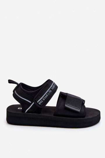 Damensandalen mit Klebeverschlüssen Big Star LL274784 in der Farbe Schwarz