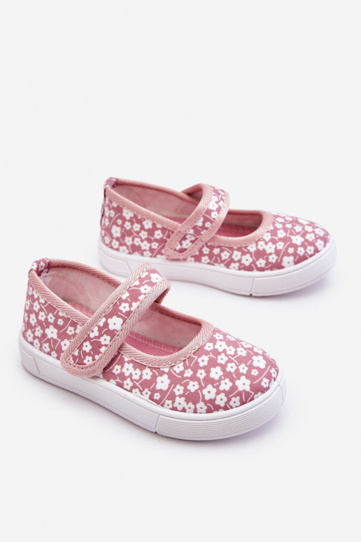 Kinderballerinas mit Klebeverschlüssen in der rosa Farbe Selah