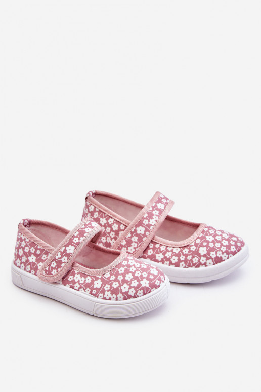 Kinderballerinas mit Klebeverschlüssen in der rosa Farbe Selah