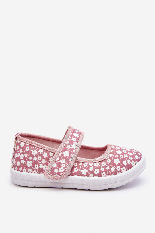 Kinderballerinas mit Klebeverschlüssen in der rosa Farbe Selah