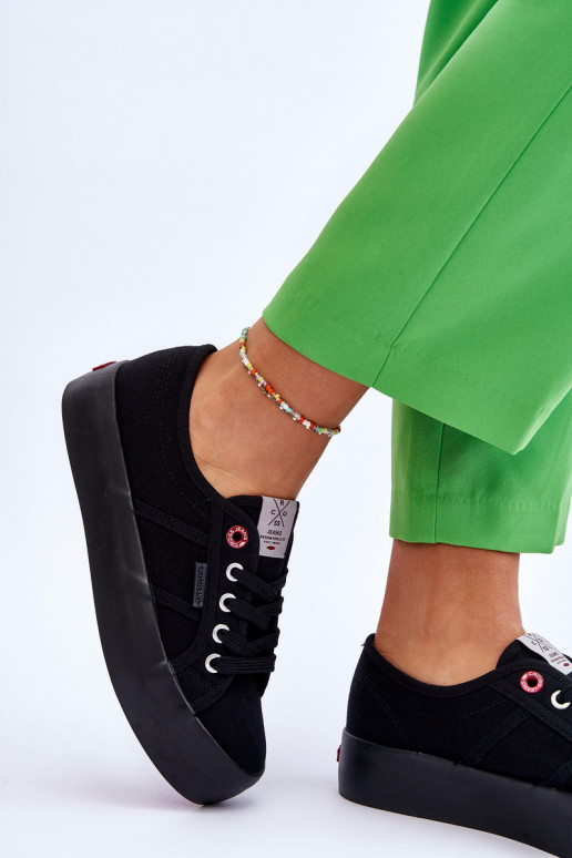 Damenschuhe mit Plateau Cross Jeans LL2R4039 schwarze Farbe