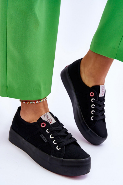 Damenschuhe mit Plateau Cross Jeans LL2R4039 schwarze Farbe