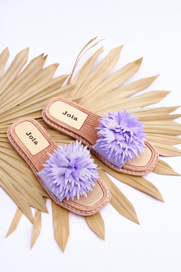 Aus Wildleder gefertigte Hausschuhe mit Ornamenten in der Farbe Violett Giorgia 2