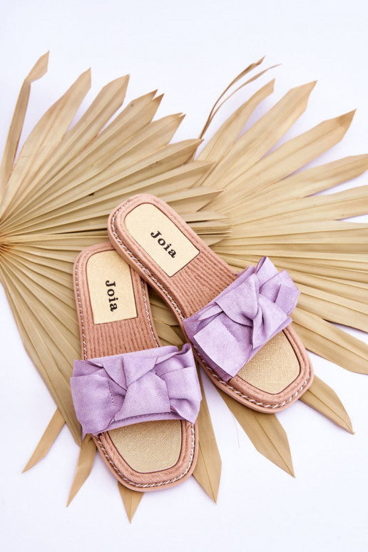 aus Wildleder Hausschuhe mit Bändern Lila Ambra aus Wildleder Hausschuhe mit Bändern Lila Ambra