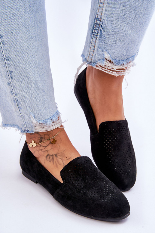 Hergestellt aus Wildleder-Mokassins in der Farbe Schwarz von Giovana Hergestellt aus Wildleder-Mokassins in der Farbe Schwarz von Giovana