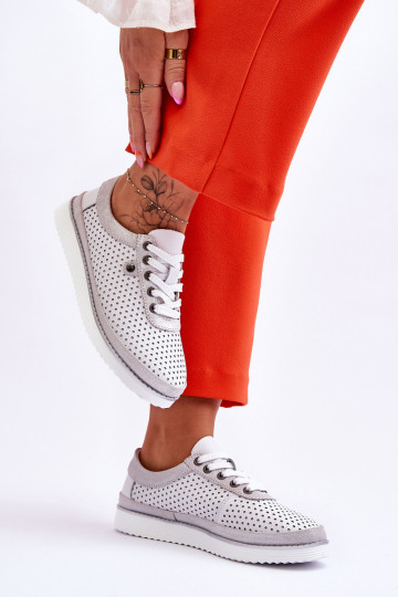 Durchbrochene Schuhe Sportlicher Stil Weiß-Silberfarbe Cantare 2