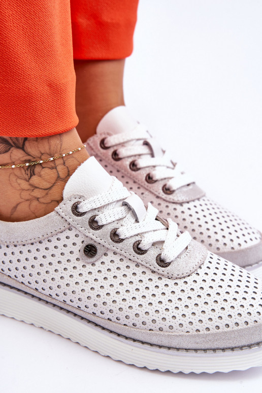 Durchbrochene Schuhe Sportlicher Stil Weiß-Silberfarbe Cantare