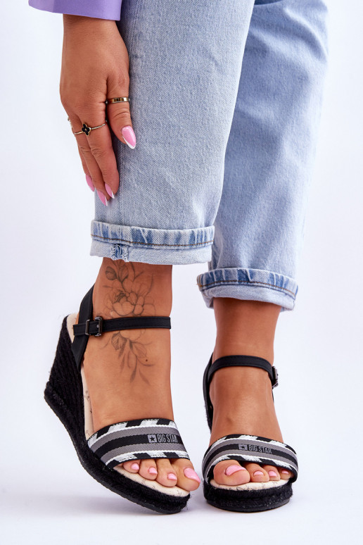 Bequeme Plateausandalen Big Star LL274877 schwarz Bequeme Plateausandalen Big Star LL274877 schwarz