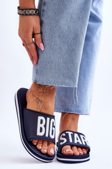 Klassisches Modell Hausschuhe Big Star JJ274A323 dunkelblau