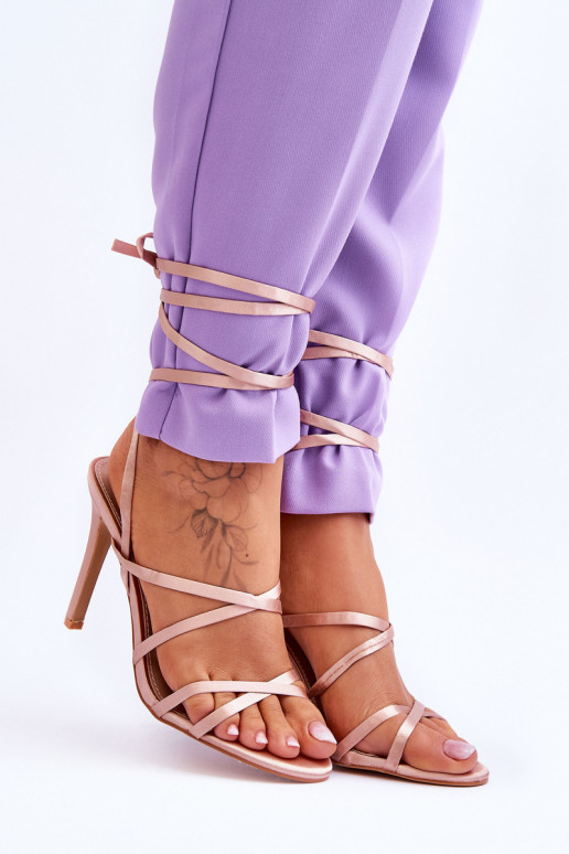 Damen-Sandalen mit hohen Absätzen in Beige von Meya