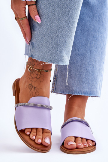 Flache Sandalen in violetter Farbe Termen