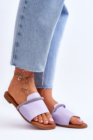 Flache Sandalen in violetter Farbe Termen 2