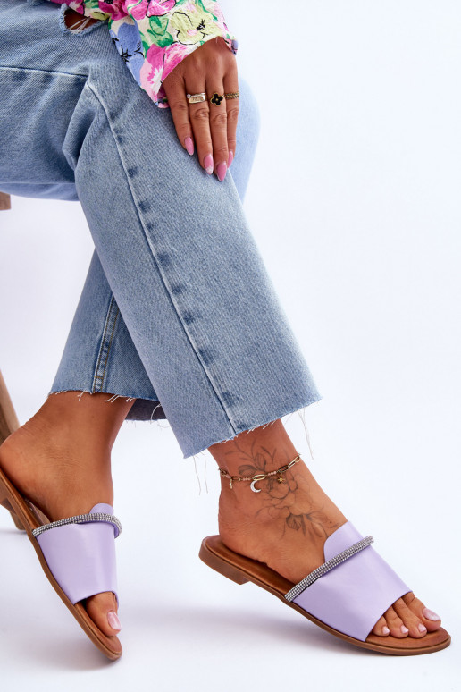 Flache Sandalen in violetter Farbe Termen Flache Sandalen in violetter Farbe Termen