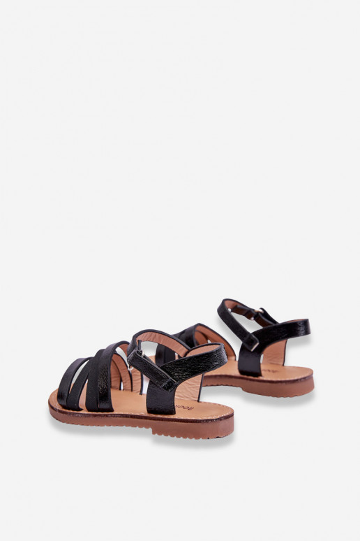 Sandalen für Kinder mit Riemen in der schwarzen Farbe Isla