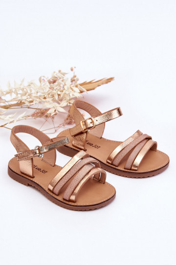 Sandalen für Kinder mit Riemen in der Farbe Roségold Isla