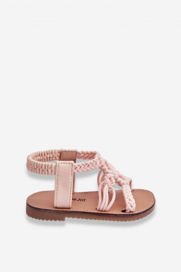 Geflochtene Kindersandalen rosa Tracy 2