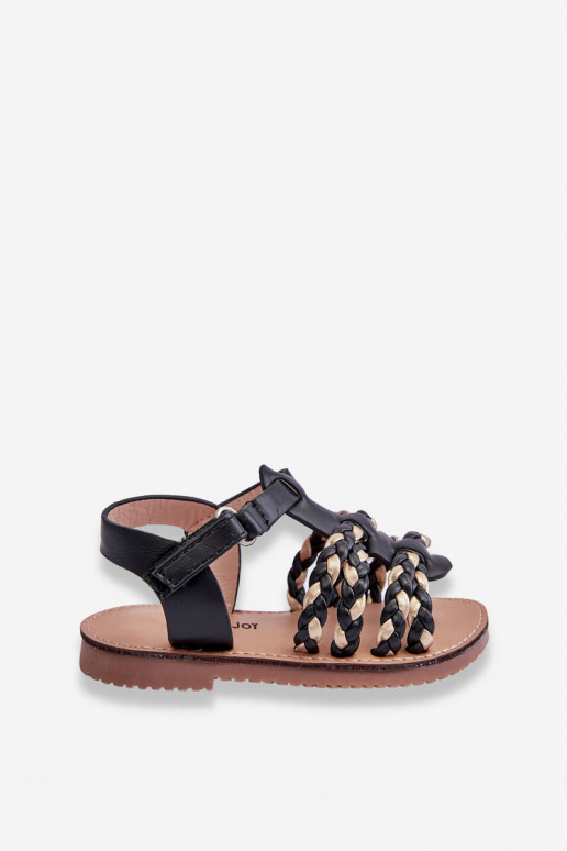 Kindersandalen mit Riemen in der Farbe Schwarz Sammy