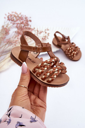 Kindersandalen mit Riemchen in brauner Farbe Sammy