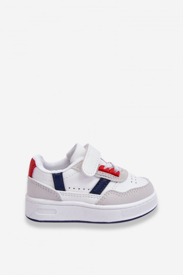 Kindersportschuhe des klassischen Modells in weiß-roter Farbe Marlin 2