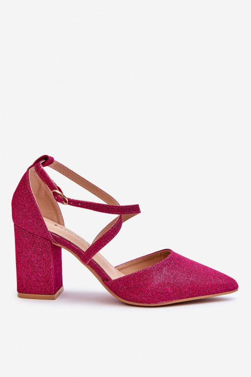 Glänzende Schuhe mit hohen Absätzen in Pink Galaxy
