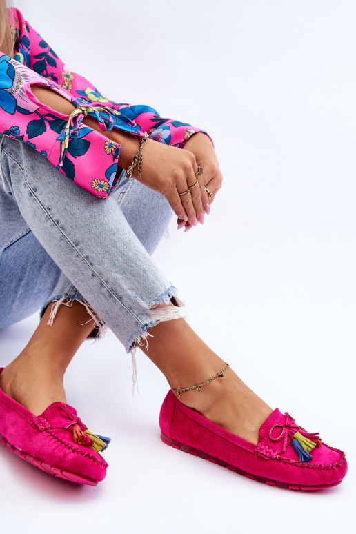 Wildledermokassins mit Quasten in rosa Dorine Wildledermokassins mit Quasten in rosa Dorine