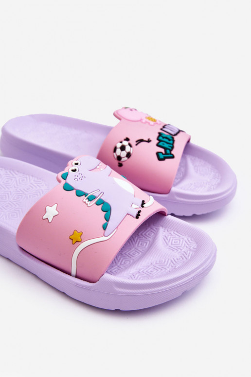Kinderhausschuhe T-Rex Lila Farbe Bernis