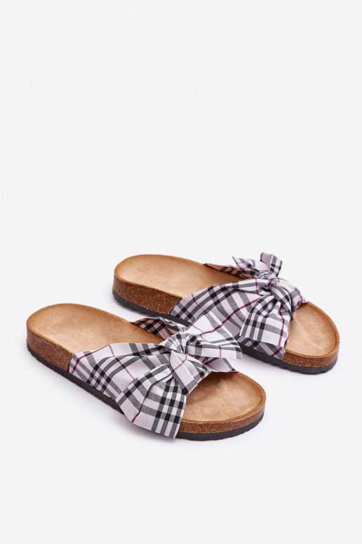 Hausschuhe mit Bändern und Plateau in Grau Vero Hausschuhe mit Bändern und Plateau in Grau Vero