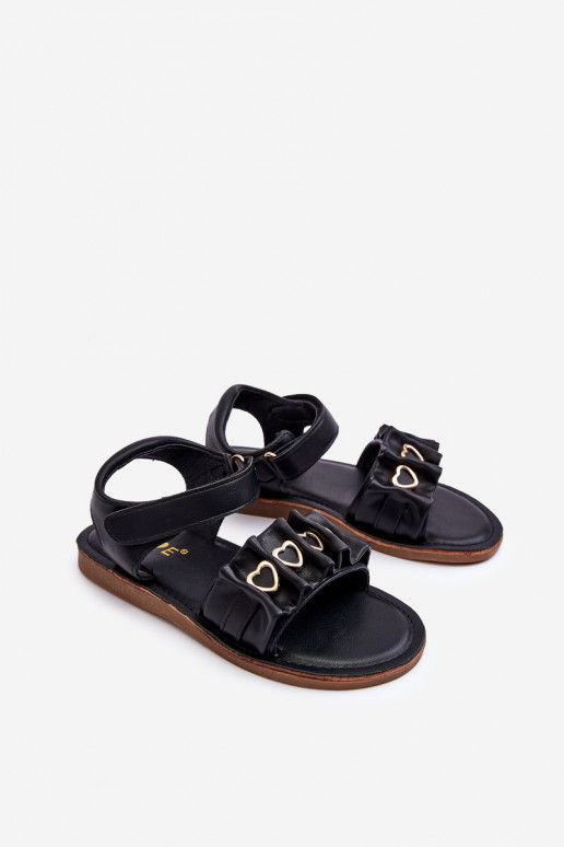 Kindersandalen mit Klebeverschlüssen in der Farbe Schwarz Havana