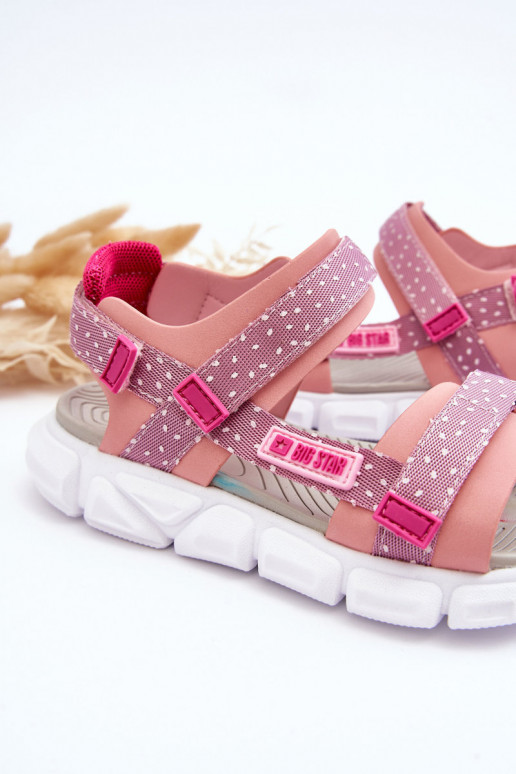 Kindersandalen mit Klebeverschlüssen Big Star LL374202 rosa Farbe