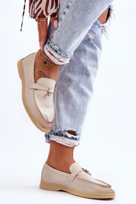 Klassisches Modell Damen-Mokassins beige Cortez