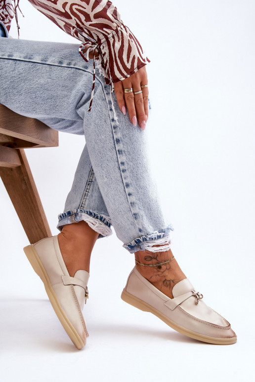 Klassisches Modell Damen-Mokassins beige Cortez