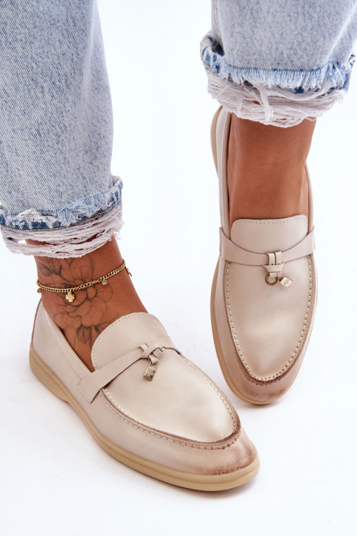 Klassisches Modell Damen-Mokassins beige Cortez