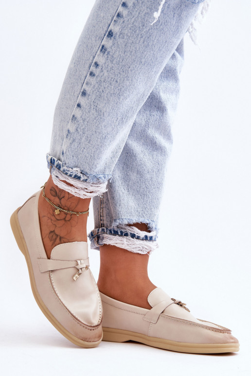 Klassisches Modell Damen-Mokassins beige Cortez