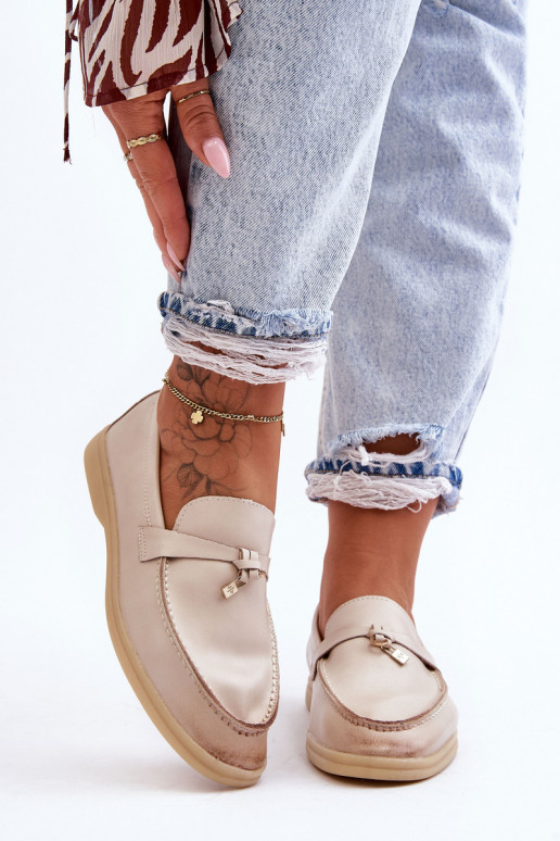 Klassisches Modell Damen-Mokassins beige Cortez