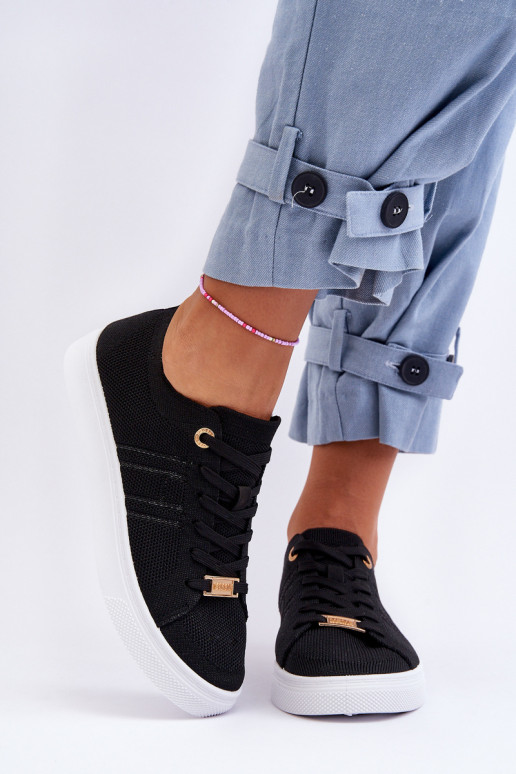 Schnür-Freizeitschuhe in der Farbe Schwarz Etna