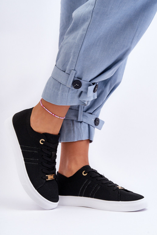 Schnür-Freizeitschuhe in der Farbe Schwarz Etna