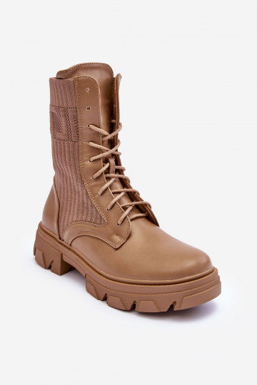 Stiefeletten mit Schnürsenkel beige Marlissa