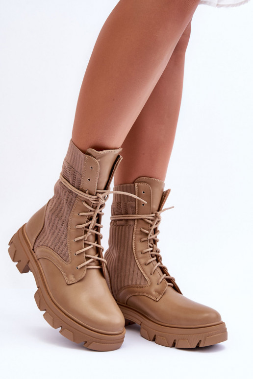 Stiefeletten mit Schnürsenkel beige Marlissa Stiefeletten mit Schnürsenkel beige Marlissa