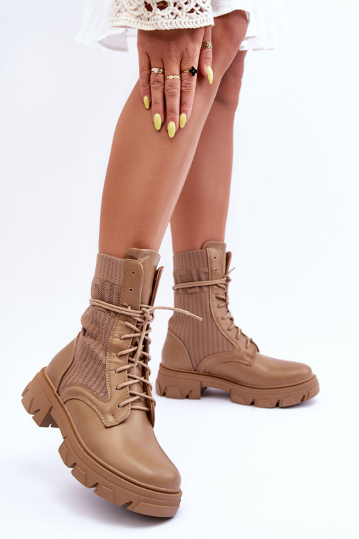 Stiefeletten mit Schnürsenkel beige Marlissa Stiefeletten mit Schnürsenkel beige Marlissa
