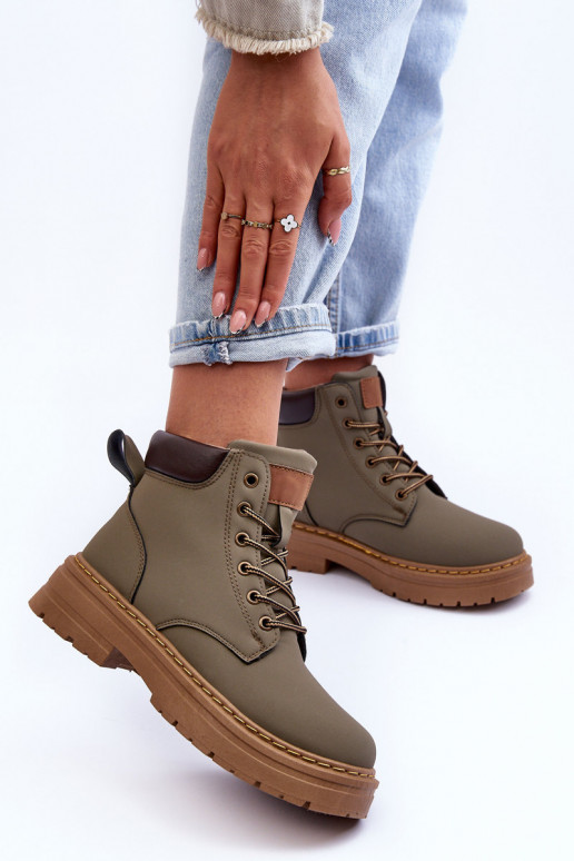 Schuhe Stiefel erwärmte grüne Farbe Corbin Schuhe Stiefel erwärmte grüne Farbe Corbin