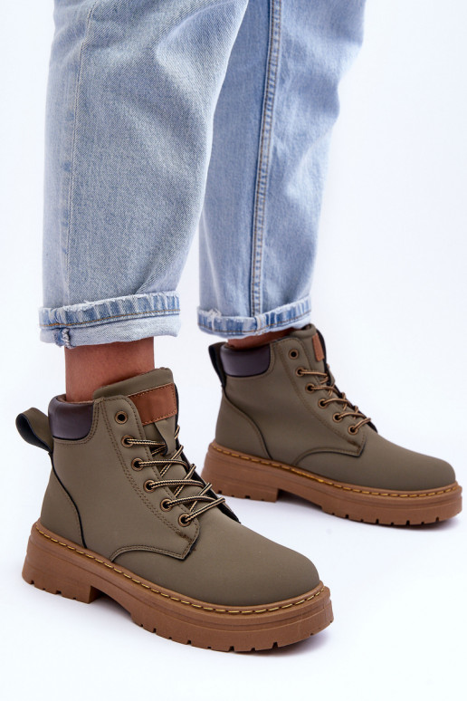 Schuhe Stiefel erwärmte grüne Farbe Corbin Schuhe Stiefel erwärmte grüne Farbe Corbin