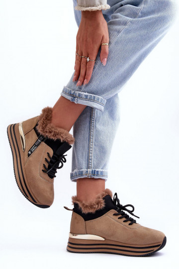 Plateau-Sneaker mit Fell in Beige Jamarie 2